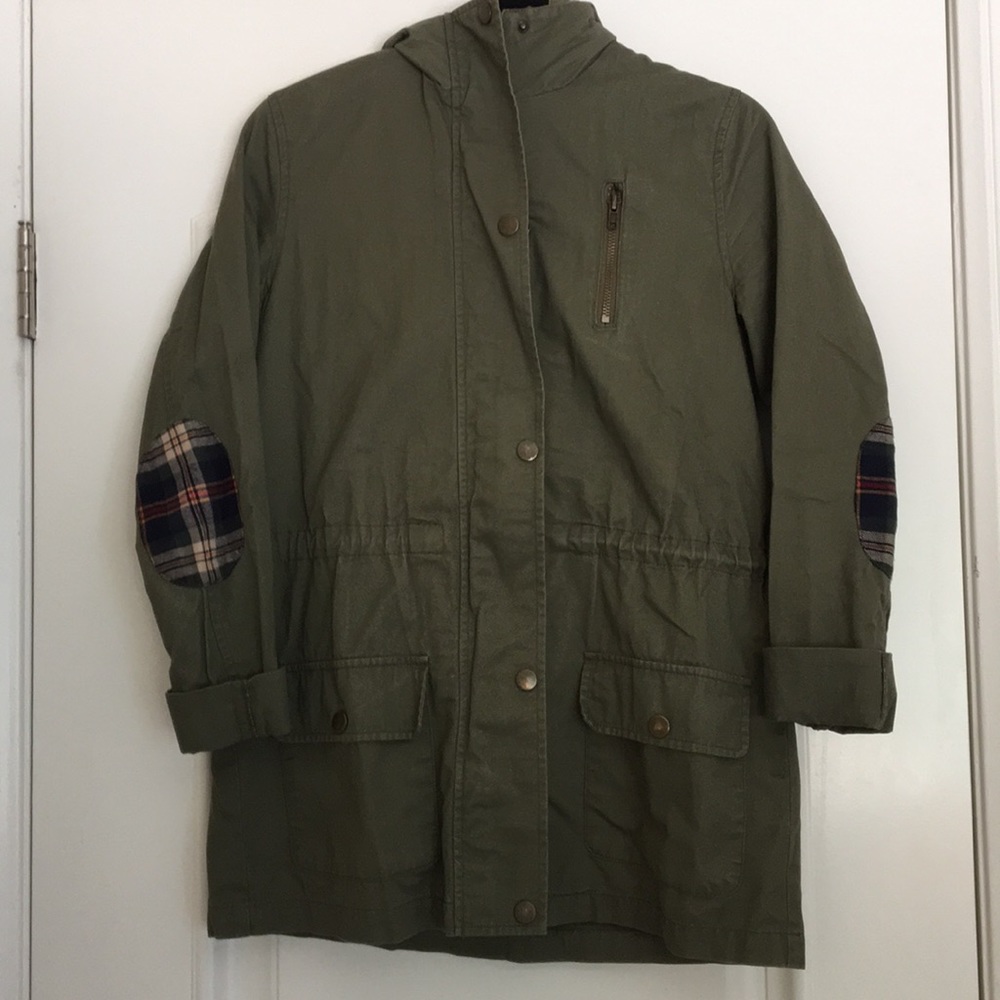 Green Jacket! With Plaid patches!